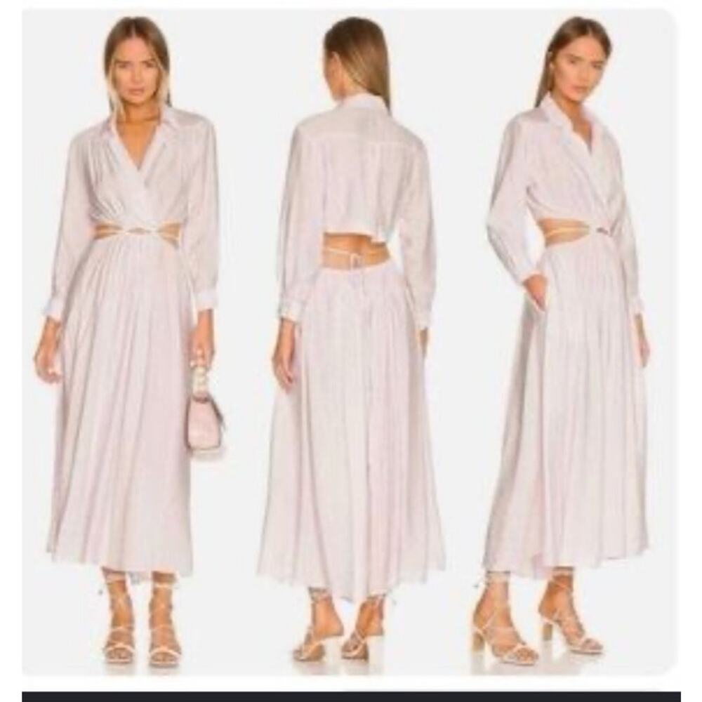 Young Fabulous & Broke Lavender Cutout Midi Dress Boho Resort Size Large - Picture 9 of 13